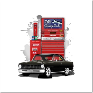 1967 Black Chevrolet Nova Garage Built Print Posters and Art